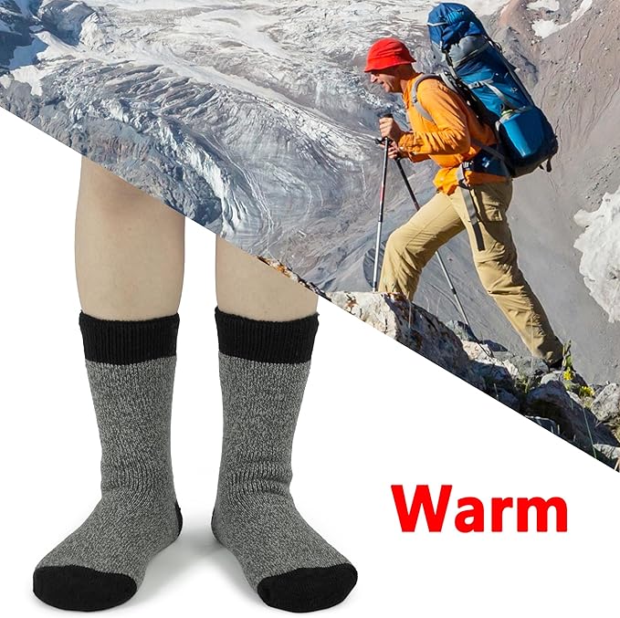 BomKinta Thermal Socks Men - Winter Warm Socks for Cold Weather Crew Socks - Cozy Soft Thick Christmas Boot Socks Size 7-11