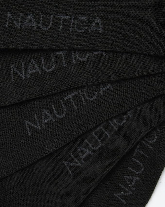 Nautica Mens Dress Socks - 5 Pack Breathable Comfort Stretch Crew-Length Work Socks for Men for Business Formal Wear (6-12.5)