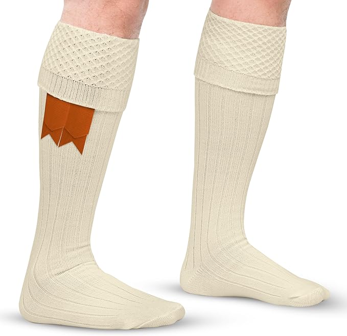 DSS KILTS-Kilt Hose, Tradional Scottish Kilt Scocks Wool Blend, Bubbled Design Kilt Socks for USA Shoe Sizes