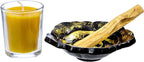 Spiritual Cleansing Starter Kit with White Sage, Palo Santo, Hand Poured Beeswax Votive Candle, and Rose Incense Holder