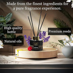 Luxury Jasmine NICHE Reed Diffuser Set 5.41 fl oz Long Lasting Home Fragrance Aromatherapy Diffuser with 6 Sticks Black Gold Bottle for Bedroom Bathroom Living Room Office Home Décor (Crystal)