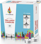 Tea Lights Candles - 4.5 Hour Burn Time - 100 Pack Bulk Candles - White Unscented - Travel Candles - Shabbat Candles - Long Burn Time