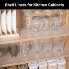 Cooyes Shelf Liner – Premium Non-Adhesive Cabinet & Drawer Liner for Kitchen – Waterproof Shelf Paper with Modern Pattern – Durable EVA Cabinet Mat – Easy to Cut