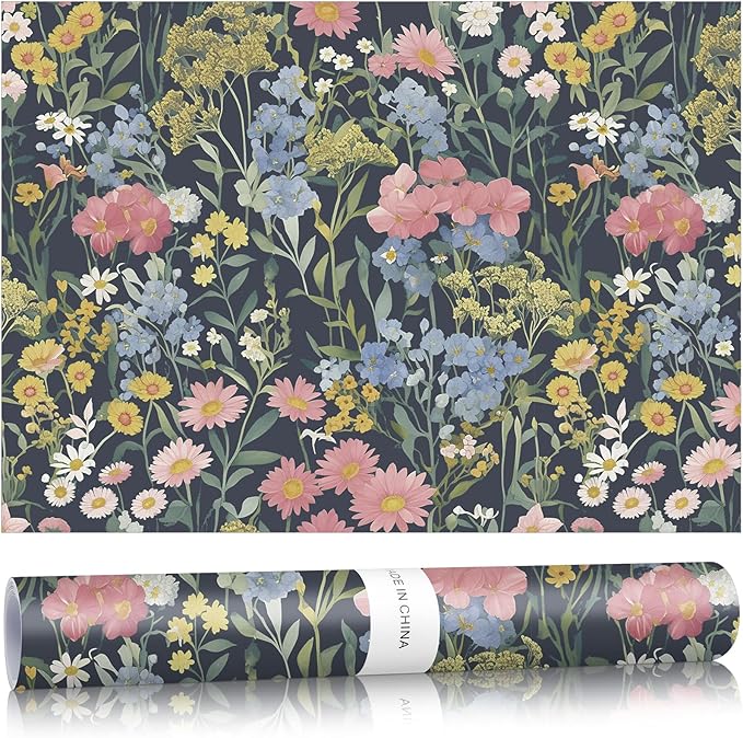 10 Sheets Drawer Liners for Dresser Scented Drawer Liners Non Adhesive Scented Paper for Fragrant Home Shelf Closet(Lavender,Retro Flowers)