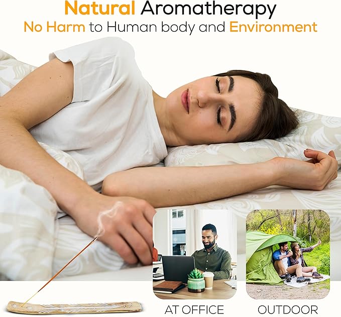 Satya Sandalwood Incense Sticks 250 gm Pack, Insenses with Raajsee Insence Holder Bundle, Nag Champa Natural Incense