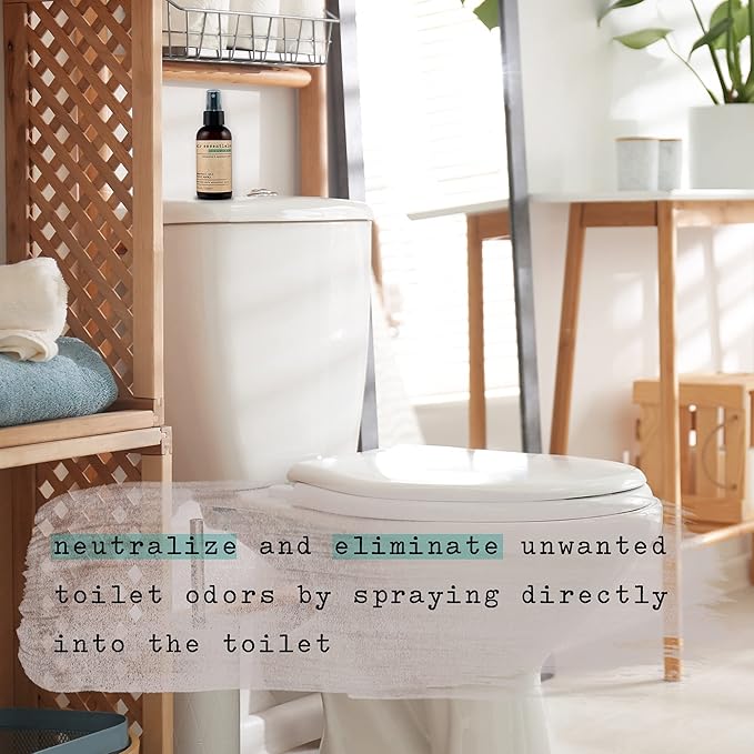 Air Essentials Essential Oil Toilet Spray - Odor Eliminator & Air Freshener - Made with Pure Essential Oils - Eucalyptus Mint - 4 Ounce