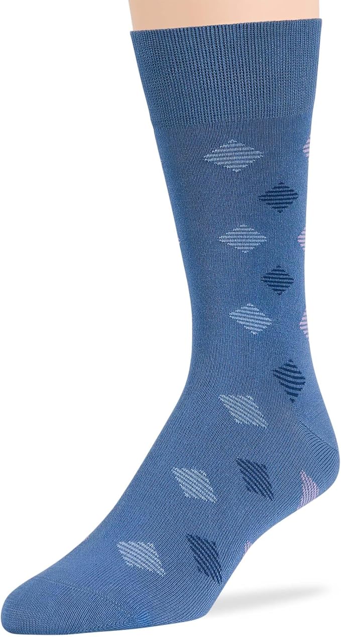 7BigStars Mens Dress Socks – 4 Pack Bamboo Crew Fit, Solid or Patterned, Thin Seamless Breathable Business