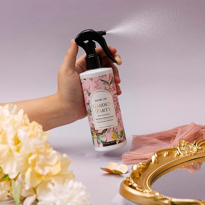 Linen & Room Air Freshener Spray Room Mist, with Natural Plant Extract - Garden Party - 8.5 FL OZ.
