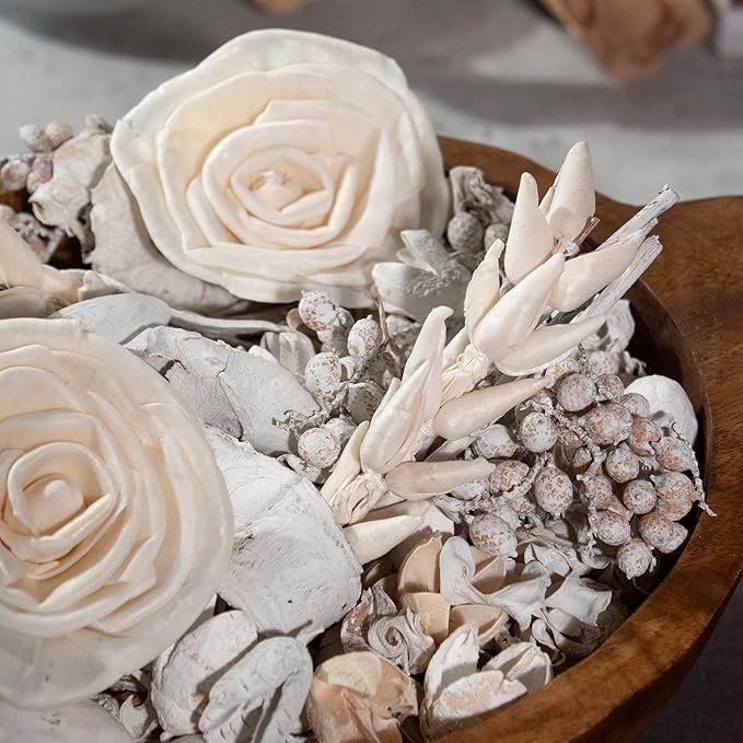 Linen White Fragrance Potpourri Bag Home Décor | Floral Petals Vase & Bowl Filler (White)