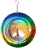 FONMY Stainless Steel Wind Spinner Worth Gift Indoor Outdoor Garden Decoration Crafts Ornaments,6 Inch Multi Color Tree of Life Wind Spinners