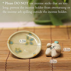 Handmade Ceramic Incense Holder for Sticks, Incense Plate for Stick with Ash Catcher Anti-ash, Incense Burner for Meditation Yoga Spa Aromatherapy Home Room Decor Easily Grab Ash