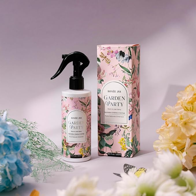 Linen & Room Air Freshener Spray Room Mist, with Natural Plant Extract - Garden Party - 8.5 FL OZ.