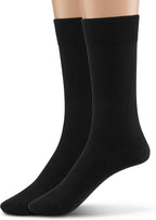 Modal Mens Crew Socks, Formal Mid-Length Dress Calf Socks 2 or 4 Pk
