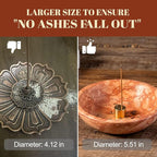 Koville Natural Marble Incense Holder, Incense Holder for Sticks with 9 Holes, Handmade Incense Burner Ash Catcher for Meditation Yoga SPA, Balsam Fir/Palo Santo/Sage/Cone (Red)