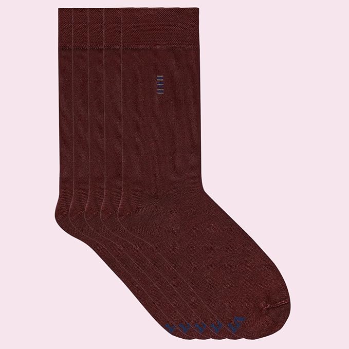 VRD Men’s Dress Socks, Bamboo 5-Pack Mens Socks, Mid Calf Length, Crew Socks Gift for Men Shoe Size 8-13