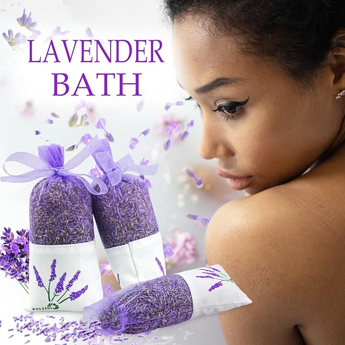 8 Packs French Lavender Sachets for Drawers and Closets Fresh Scents, Home Fragrance Sachet Sleep, Purple Sachets