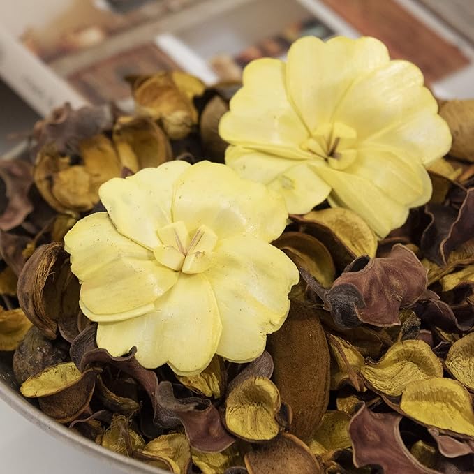 Fragrance Potpourri Bag Home Décor Scents Yuzu, Lemon Zest | Floral Petals Vase & Bowl Filler Decoration (Yellow)