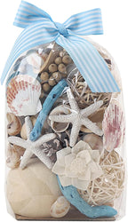 Qingbei Rina Blue Potpourri Bags,Ocean Breeze Scented Potpourri Bowl Filler Dried Flower,Home Fragrance Sachet of Petal,Coastal Seashell Decor,12oz