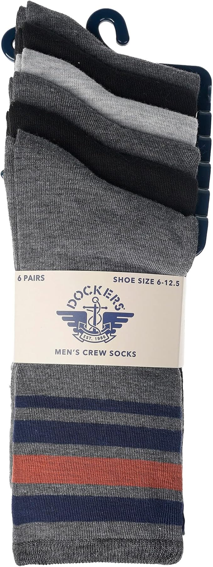 DOCKERS Men's Performance Socks - 3-Pairs and 6-Pairs Athletic and Dress Crew Socks for Men