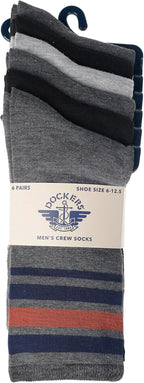 DOCKERS Men's Performance Socks - 3-Pairs and 6-Pairs Athletic and Dress Crew Socks for Men