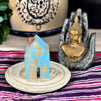 S.B ARTS Incense Holder for Sticks, Insence Stick Holder Ash Catcher for Table Decorations and Gifting - Wooden Incense Tray for Sticks - Home Decor Gifts (Blue Hut)