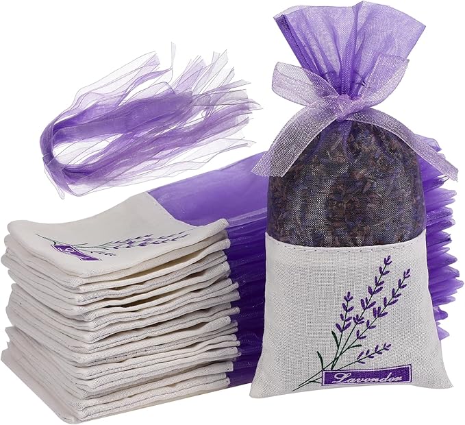 Garneck 30pcs Sachet Bags Empty Lavender Sachet Bags Empty Purple Sacks with Drawstring Lavender Accessory Air for Wedding Party Decoration Ornament (Light Purple) Sachets