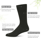SERISIMPLE Men's Dress Socks - Bamboo Viscose Thin Ribbed Knit, Silky & Soft, Lightweight Business Crew Socks 5 Pairs