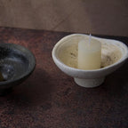 Handmade Rustic Terracotta Incense Holder, Wabi‑sabi Ceramic Palo Santo& Sage Sticks Bowl, Minimalist & Retro Blow, A Spiritual Decor for Yoga&Meditation (Off-White)