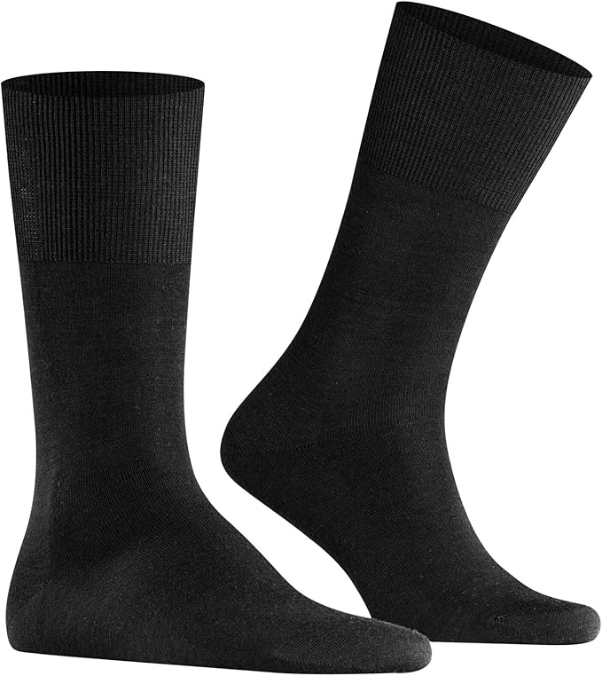 FALKE Men's Airport Dress Socks, Premium Merino Wool Cotton Blend, Sustainable Luxury, Eco-Friendly Business Casual, 1 Pair