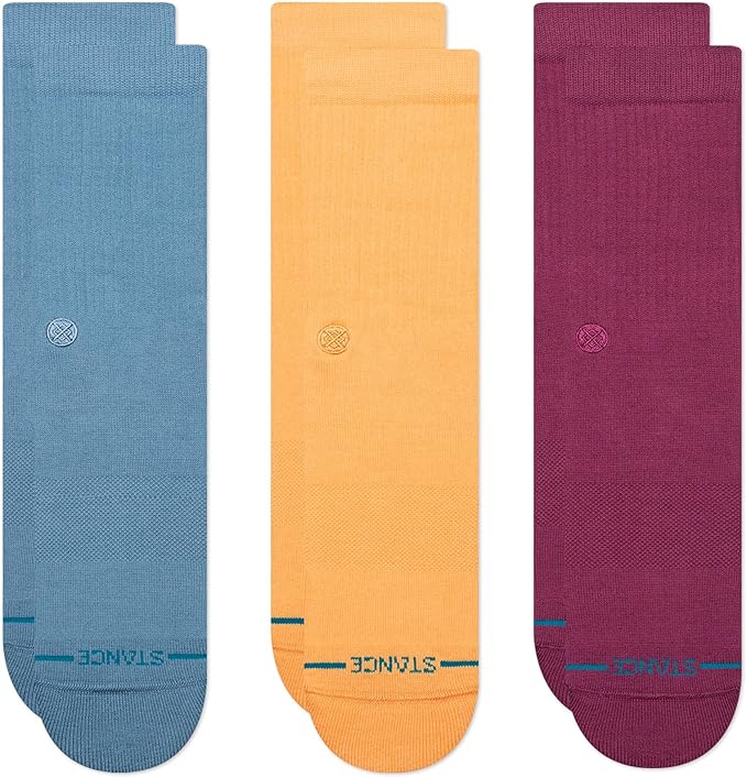 Stance Icon Classic Casual Crew Socks 3-Pack, Cotton Blend and Cushioning Arch Support
