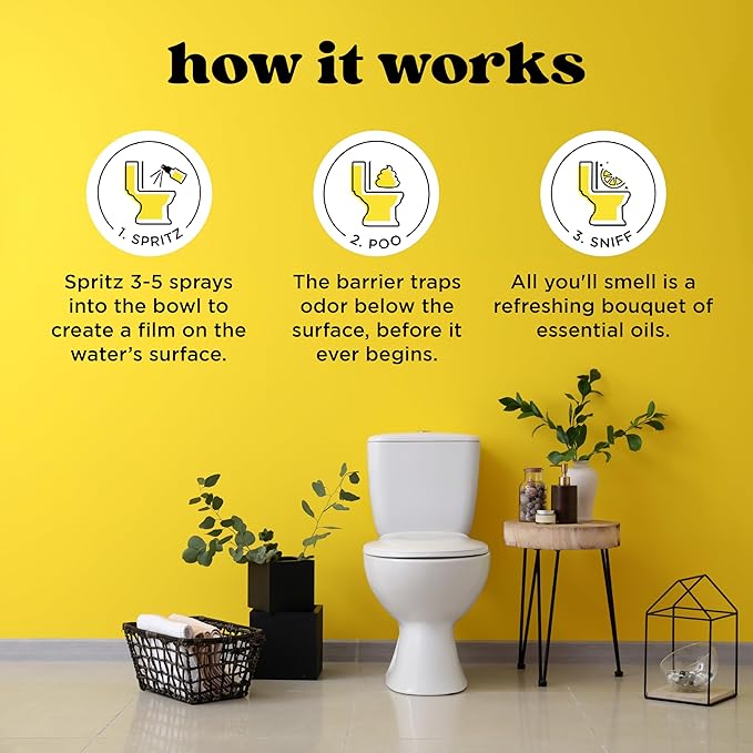 Poo-Pourri Before-You-Go Toilet Spray, Original Citrus, 8 Fl Oz, Up to 400 Uses, Bathroom Odor Deodorizer, Plant-Based with Essential Oils, for Home or Work, Lemon, Bergamot and Lemongrass Scent