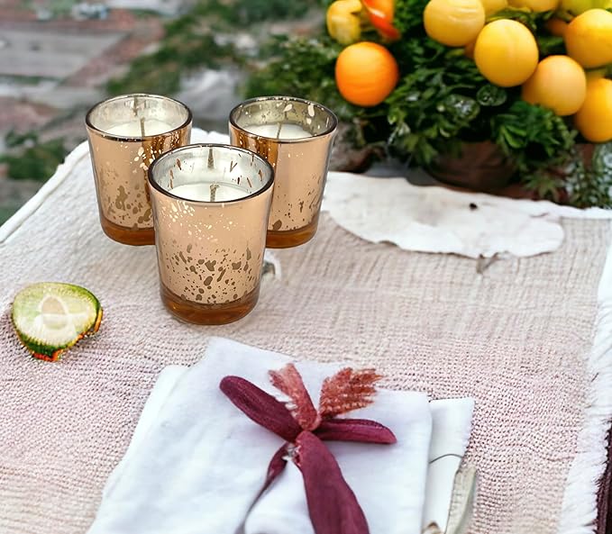 Mister Candle - Citronella Scented Rose Mercury Filled Glass Votive Candles Jars with Soy Wax, Perfect Home Decoration, Wedding Favors Hand Poured in USA (Set of 12) (Citronella)