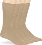 7BigStars Mens Dress Socks – 4 Pack Bamboo Crew Fit, Solid or Patterned, Thin Seamless Breathable Business