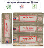 Satya White Sage Incense Sticks 250 gmx 4 Pack (1000 gm), Satya BNG (Bangalore) Insenses with Raajsee Incense Holder Bundle, Satya Nagchampa Natural Incense