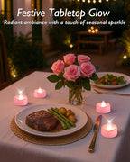 5plots Flameless Candles, 50Pcs Tea Lights Candles Battery Operated, Flameless Tealight Candles, Electric Tea Lights Votive Candles - Pink - 1.5" x 1.25"- No Flicker