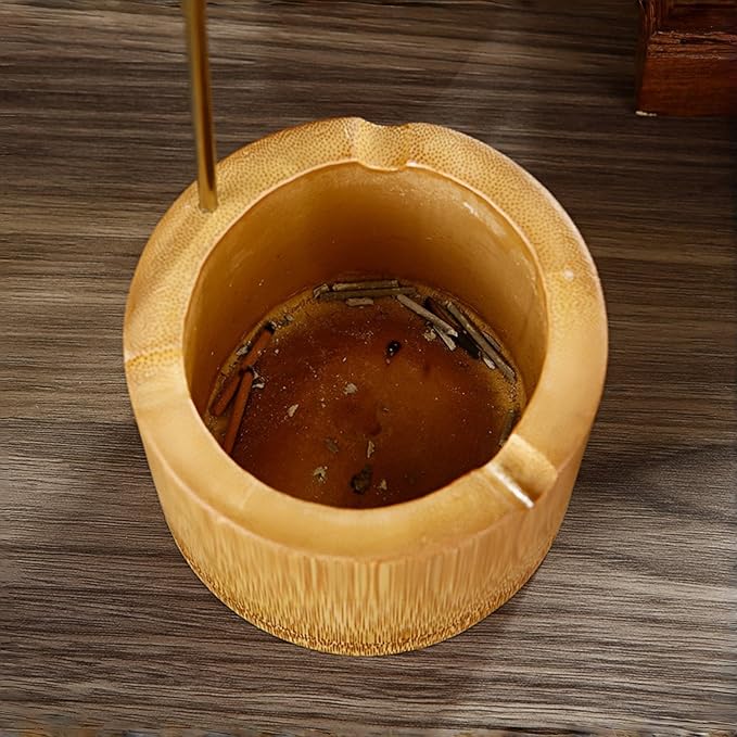 Incense Holder for Sticks with Ash Catcher - Dragon Design Smoke Waterfall, Spill-Proof Bamboo Base & Zinc Alloy Clip for 1-5mm Sticks, Yoga Meditation Zen Altar (13 Inch)