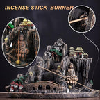 Mountain Waterfall Incense Burner，Backfall Incense Holder River, Incense Falls Meditation Decor for Room with Upgrade Incense Cones and Accessories (Buddha)