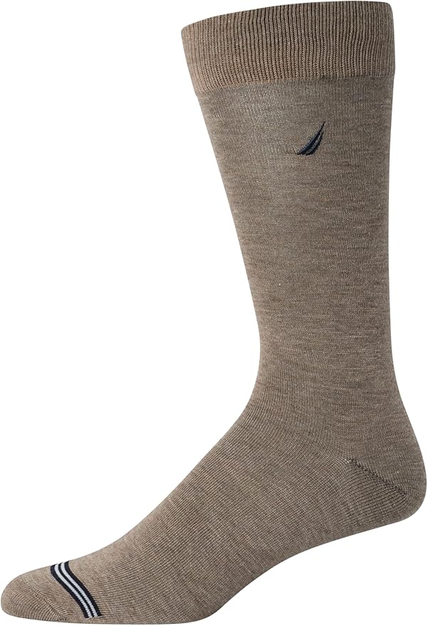 Nautica Mens Dress Socks - 5 Pack Breathable Comfort Stretch Crew-Length Work Socks for Men for Business Formal Wear (6-12.5)