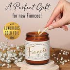 Fiance Gifts for Women, Engagement Gift - 'Fiancee Est. 2025' Soy Wedding Candle, w/Champagne on Ice - Infused w/Essential Oils I Engagement Gift for Her I Bridal Shower Gifts I 50Hr Burn, USA Made