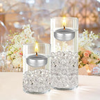 Mega Candles 12 pcs Unscented Silver Floating Candles, Hand Poured Wax Candle 2 Inch Diameter, Home Décor, Wedding Receptions, Centerpieces, Occasions, Events, Festivities, Meditations, Spas