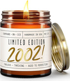 23rd Birthday Gifts for Women - 'Limited Edition 2002' Soy Candle, w/Champagne on Ice I 23 Birthday Gifts for Women I 23th Gift for Her Ideas I 9oz Reusable Jar, 50Hr Burn, Made in USA