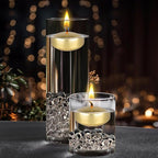 Mega Candles 12 pcs Unscented Gold Floating Candles, Hand Poured Wax Candle 2 Inch Diameter, Home Décor, Wedding Receptions, Centerpieces, Occasions, Events, Festivities, Meditations, Spas