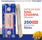 Satya Sai Baba Nagchampa Insence 250 gm Pack Bundle with Raajsee Incense Stick Holder, Insense Sticks Nag Champa Agarbatti