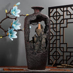 Mountain Waterfall Incense Burner Backflow Incense Burner Incense Fountain Smoke Waterfall with 20 Backflow Incense Cones，Tweezer，Mat (Vase Shape)