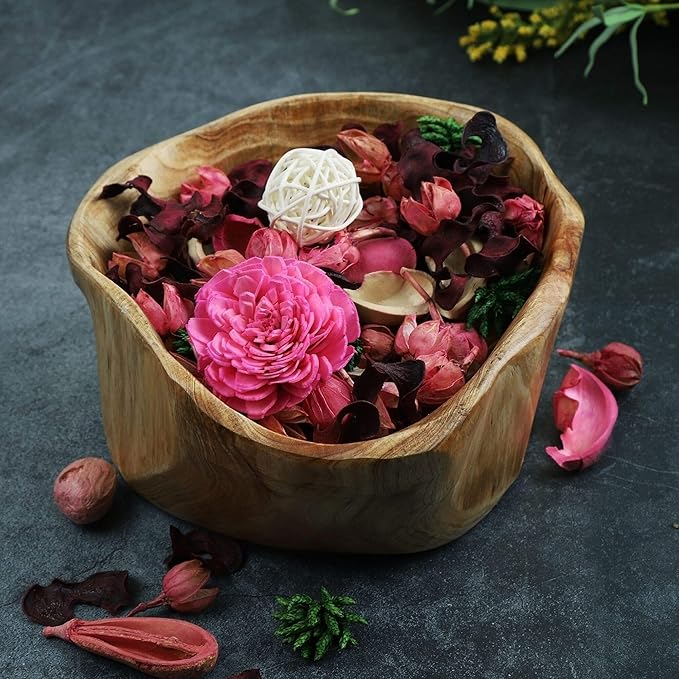 Qingbei Rina Potpourri,Rose Scented Potpourri Bowl Filler Dried Flower,Pink Decorative Popery,Home Fragrance Perfume,Bathroom Decor,9.8 Oz