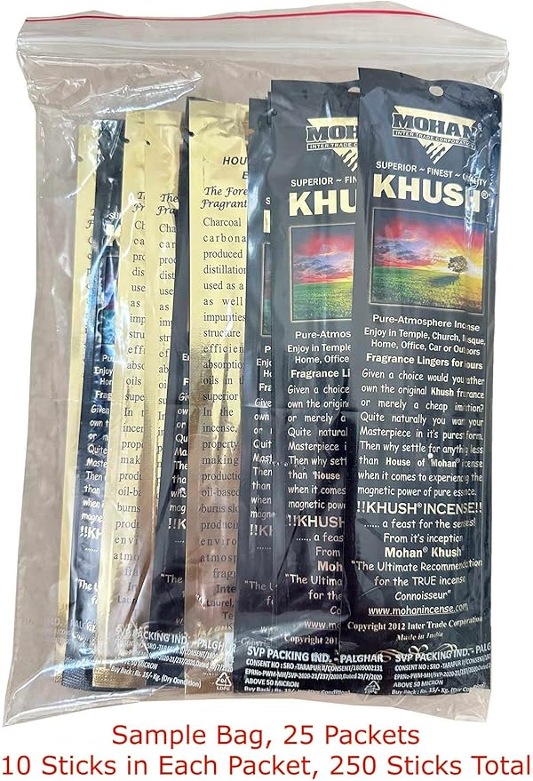Mohan Incense Khush Scent, 1 lb, Pack of 25