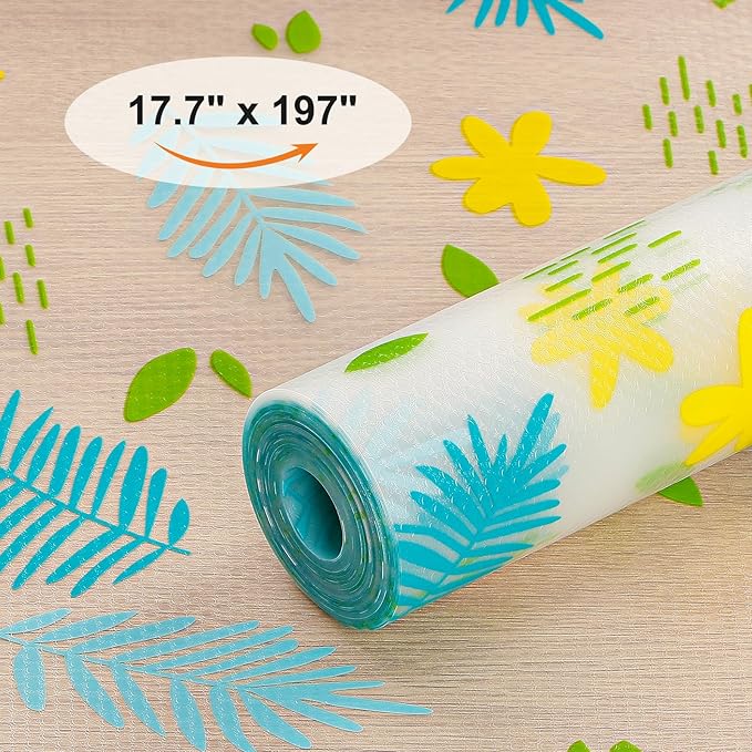 Cooyes Shelf Liner – Premium Non-Adhesive Cabinet & Drawer Liner for Kitchen – Waterproof Shelf Paper with Modern Pattern – Durable EVA Cabinet Mat – Easy to Cut