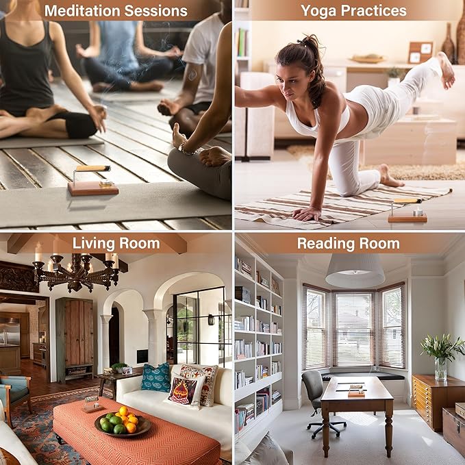 ZenBless Palo Santo and Sage Holder Natural Wood Incense Burner Holder for Palo Santo & Sage Smudge Sticks, Lasting Burning Sage Holder for Burning Bowl, Ideal for Spiritual Meditation Gift