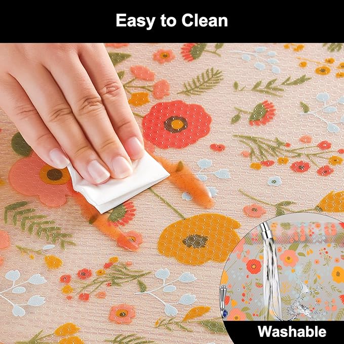 Cooyes Shelf Liner – Premium Non-Adhesive Cabinet & Drawer Liner for Kitchen – Waterproof Shelf Paper with Modern Pattern – Durable EVA Cabinet Mat – Easy to Cut