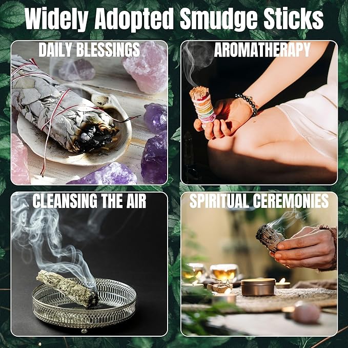 Rose Petals & Organic White Sage Smudge Sticks with Flowers for Cleansing Home, Meditation, Yoga, Healing and Smudging | Sustainably Sourced California White Sage Bundles (12 Pack - 4 Inch)